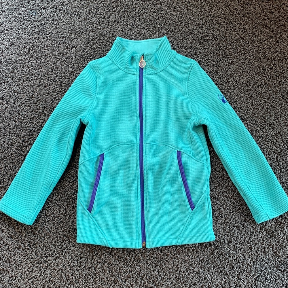 Girls Spyder Full Zip Light Jacket Fleece Ski Mid-Layer
